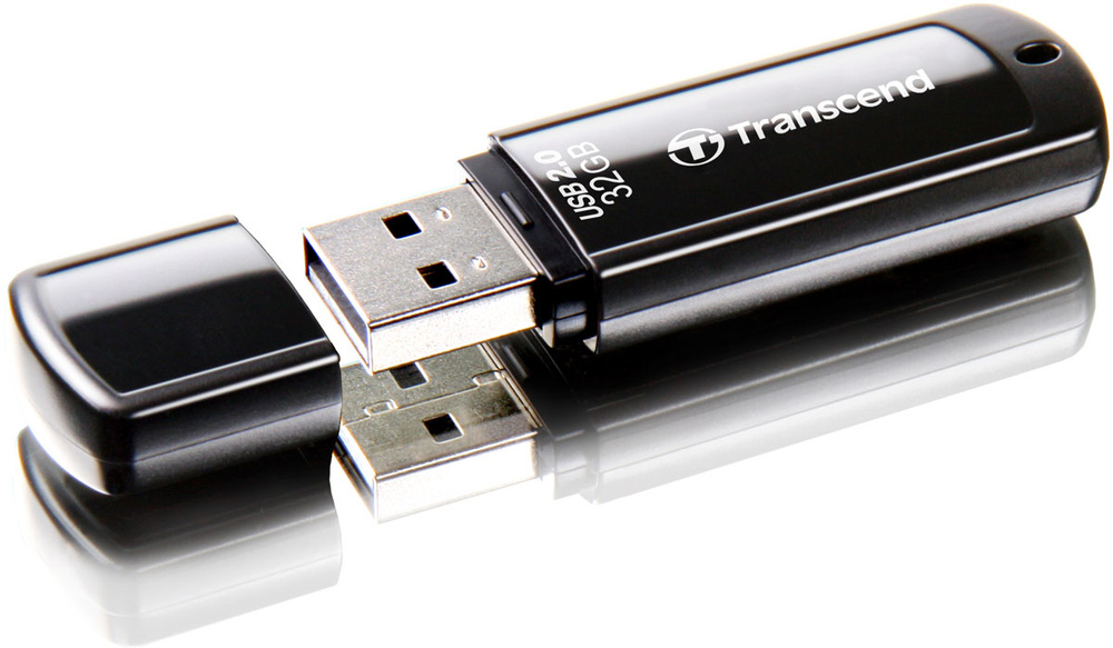 Transcend USB-флеш-накопитель JetFlash 350 (TS32GJF350) USB2.0 32 ГБ, черный графит  #1