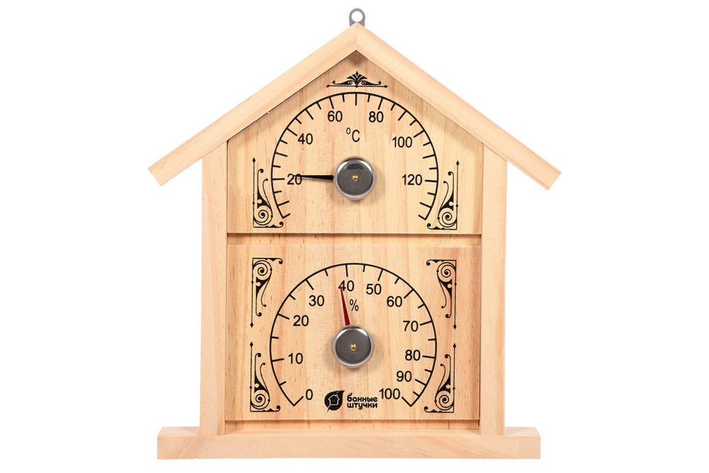 Термометр с гигрометром Банная станция "Домик" 23,6х22х2,5 см для бани и сауны / 4  #1