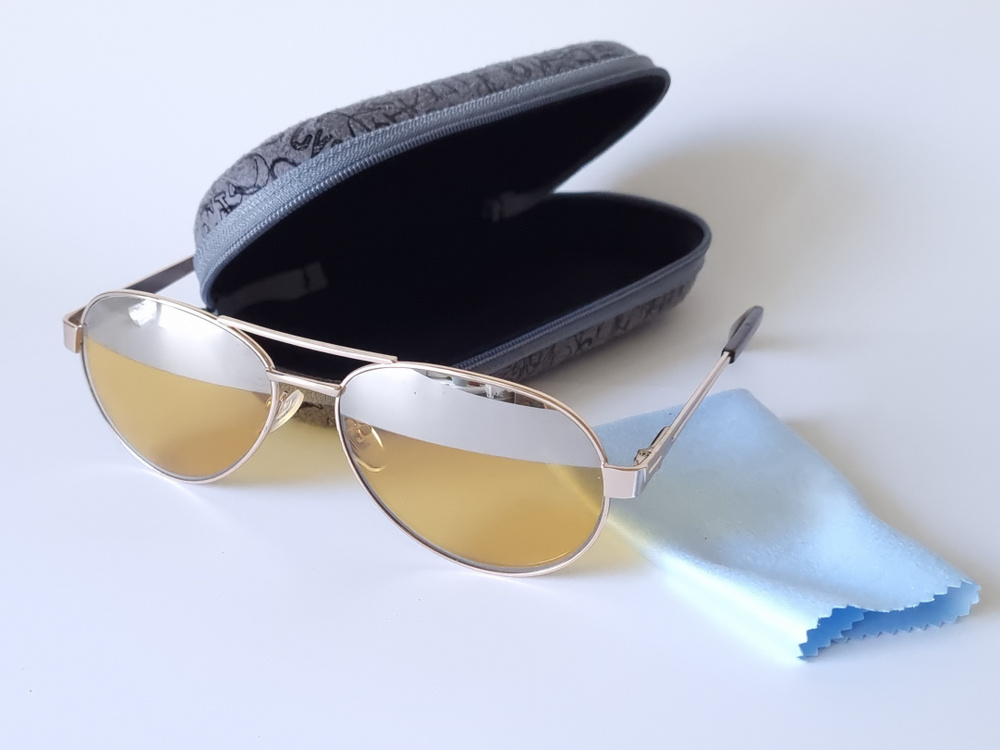 Очки- антифары Focus 790 c3 + футляр и салфетка / очки для водителей со стеклянными линзами  #1