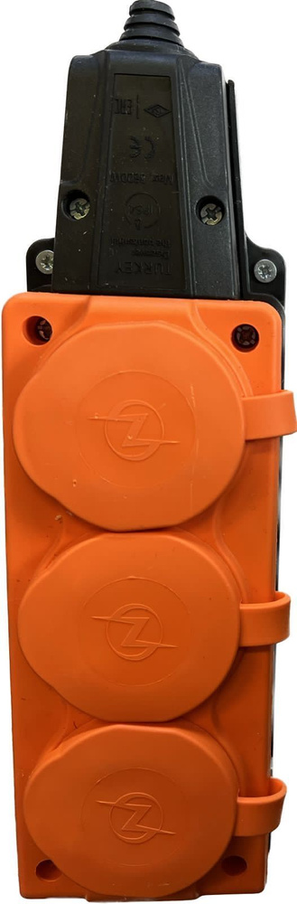 Колодка электрическая для удлинителя колодка тройная NE-AD 3-нг с/з с крышками 16А, IP54, оранжевый/черный #1