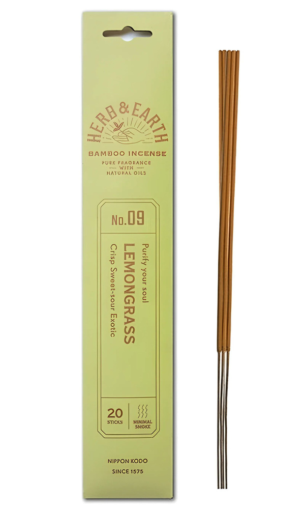 Японское благовоние HERB & EARTH Лемонграсс, 20 палочек по 18 см  #1