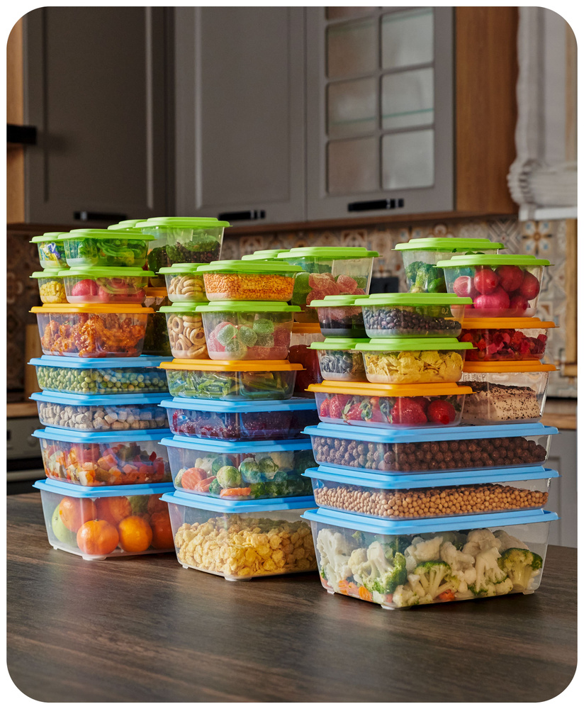 Контейнер для еды и хранения продуктов с крышкой Альт-Пласт, набор пластиковый пищевой, 35 шт (0,31л #1