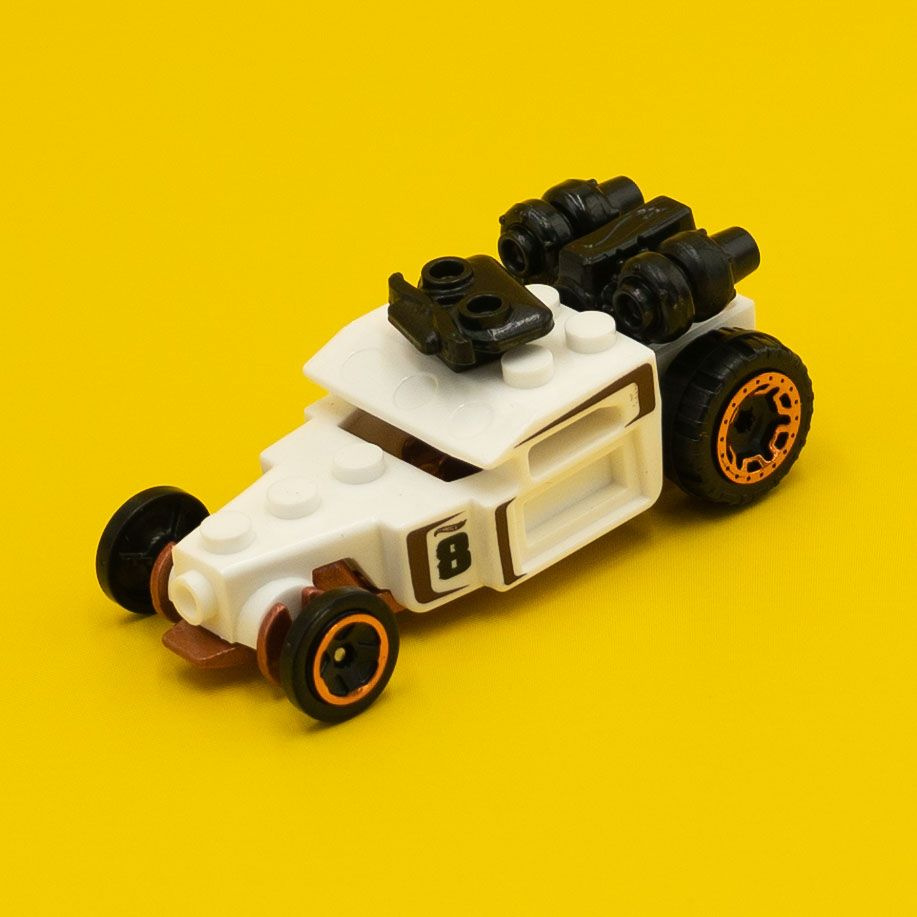 Машинка Hot Wheels МОЖНО НАДСТРОИТЬ ЛЕГО Brick And Motor White Новинка. Case F 2024  #1