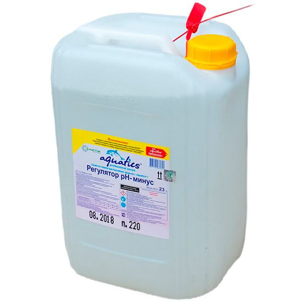 Регулятор рН-минус для бассейна жидкий 20 л (23 кг) Aquatics - Химия для дезинфекции и очистки воды бассейна #1