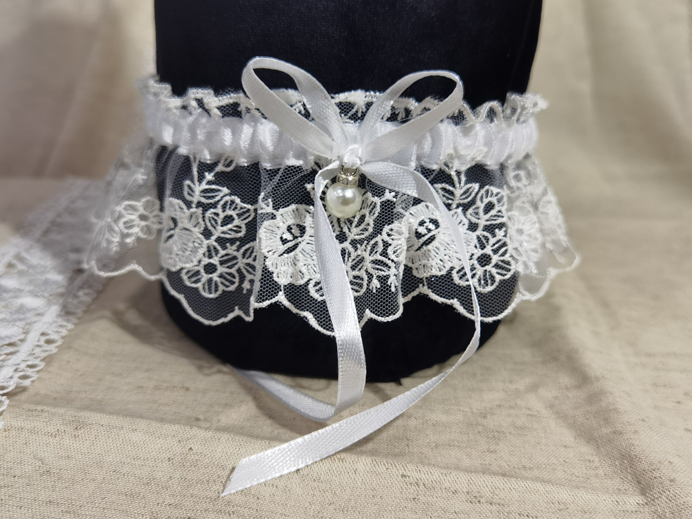 Подвязка для невесты "Нежность", в нежно-бежевом цвете. #1