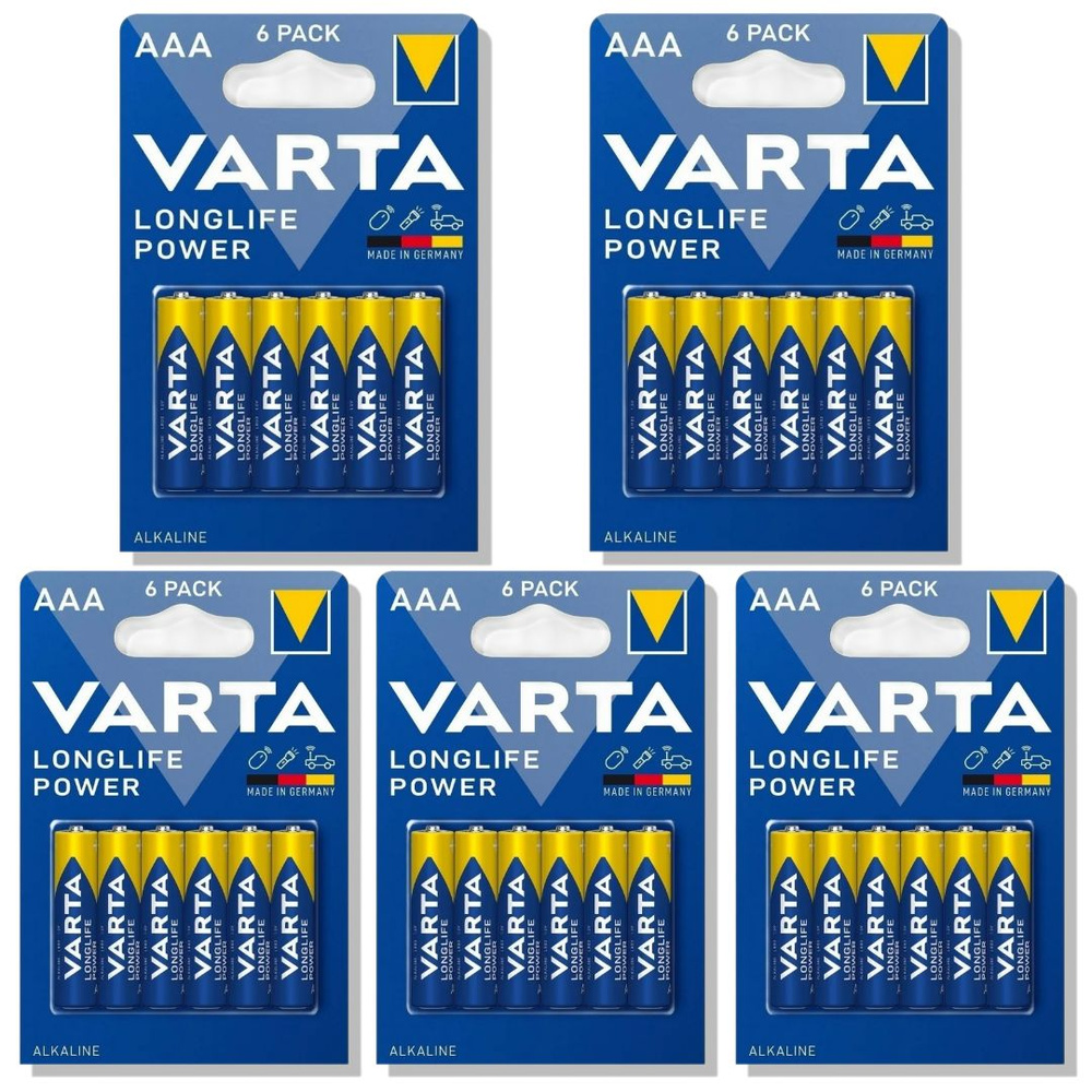 Батарейки ААА VARTA LongLife Power мизинчиковые батарейки, алкалиновые 30 шт  #1