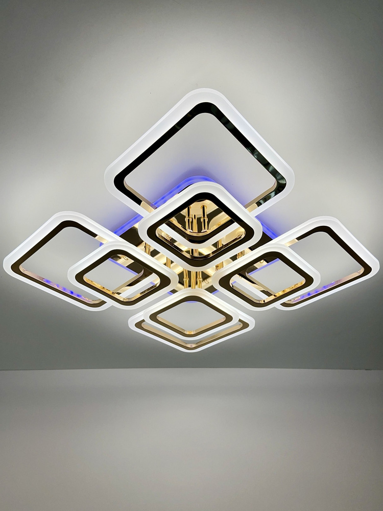 Люстра потолочная светодиодная Свет Столицы S1801-4+4 FGD RGB, светильник с пультом управления, лампа #1