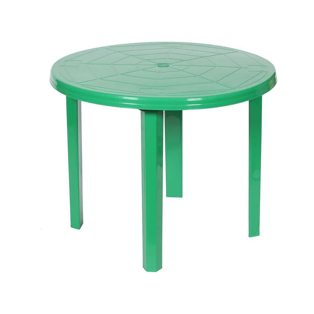 Стол садовый круглый, пластиковый, прочный, зеленый #1
