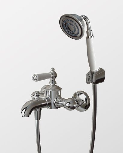 Смеситель для ванны с коротким изливом с аксессуарами Bravat Art, F675109C-B, Латунь, Хром  #1