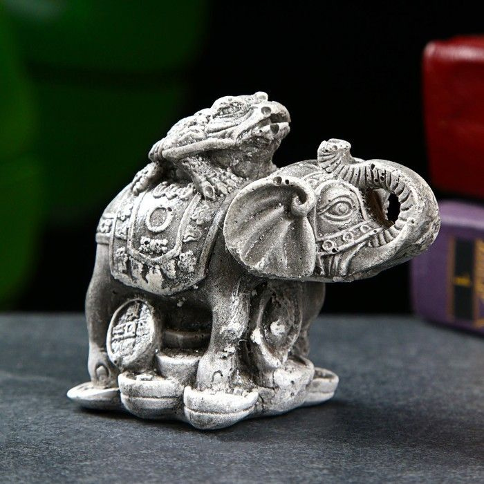 Декоративная фигурка Хорошие сувениры "Слон на деньгах" под камень, 7,5х4,5х6 см  #1