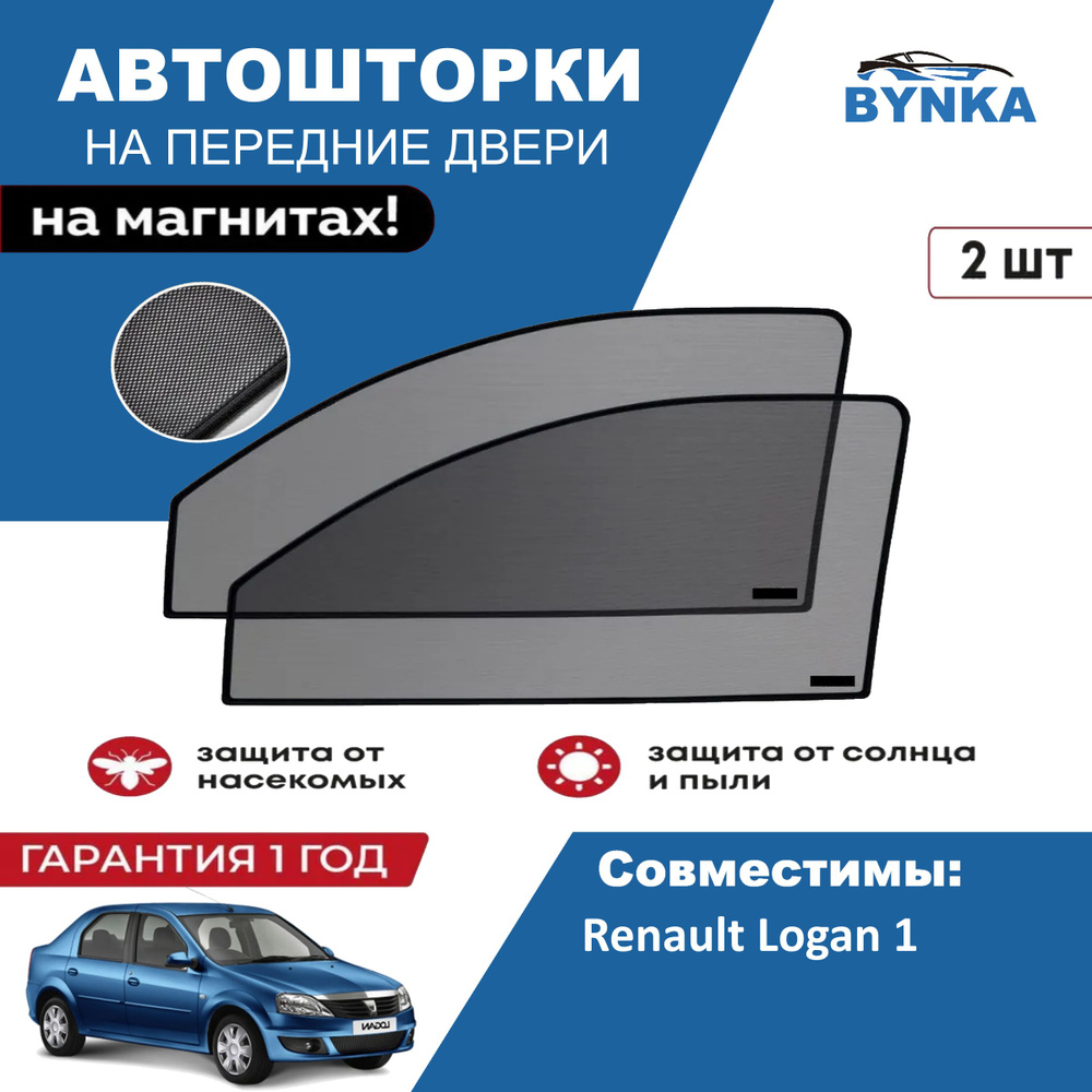Солнцезащитные каркасные Автошторки на магнитах BYNKA для Рено Логан + Степвей Renault Logan 1 + Stepway #1