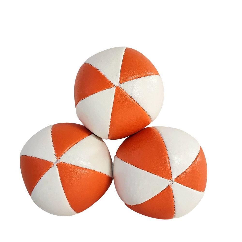 Мячи для классического жонглирования Pro Star 130г от Juggle Dream, набор из 3 бело-оранжевых мячиков, #1