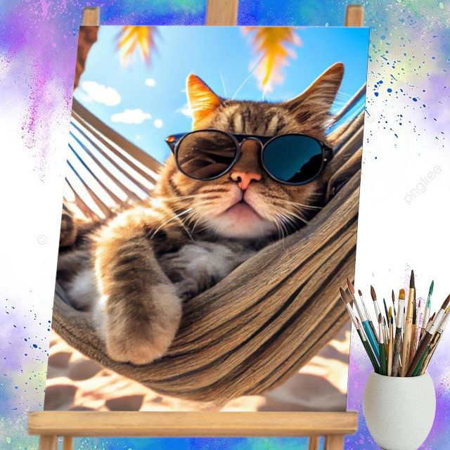 Картина по номерам "Кот в очках", холст на подрамнике 40x50  #1