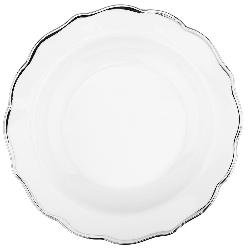 Набор тарелок "Платина" из 2 шт. Тарелка глубокая суповая, д210мм h37мм, 480мл, отводка платиной, фигурный #1