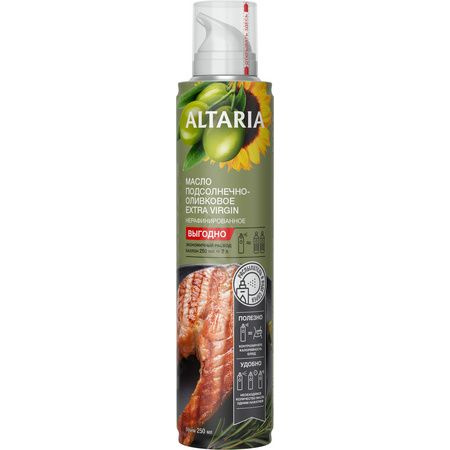 Масло ALTARIA подсолнечно-оливковое EXTRA VIRGIN нераф. /спрей/ 250мл  #1