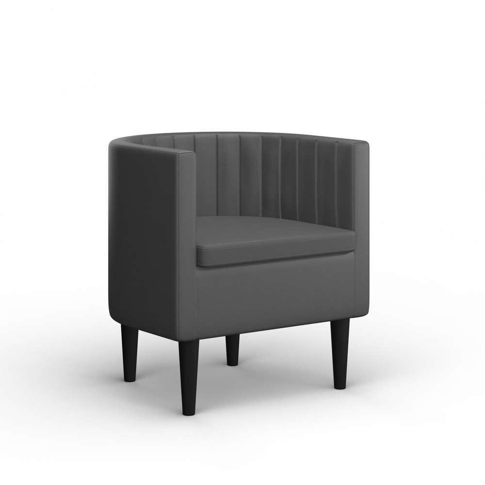 Кресло Chaitay на деревянных ножках с подлокотниками кресло для отдыха дома и офиса в Экокоже Серый  #1