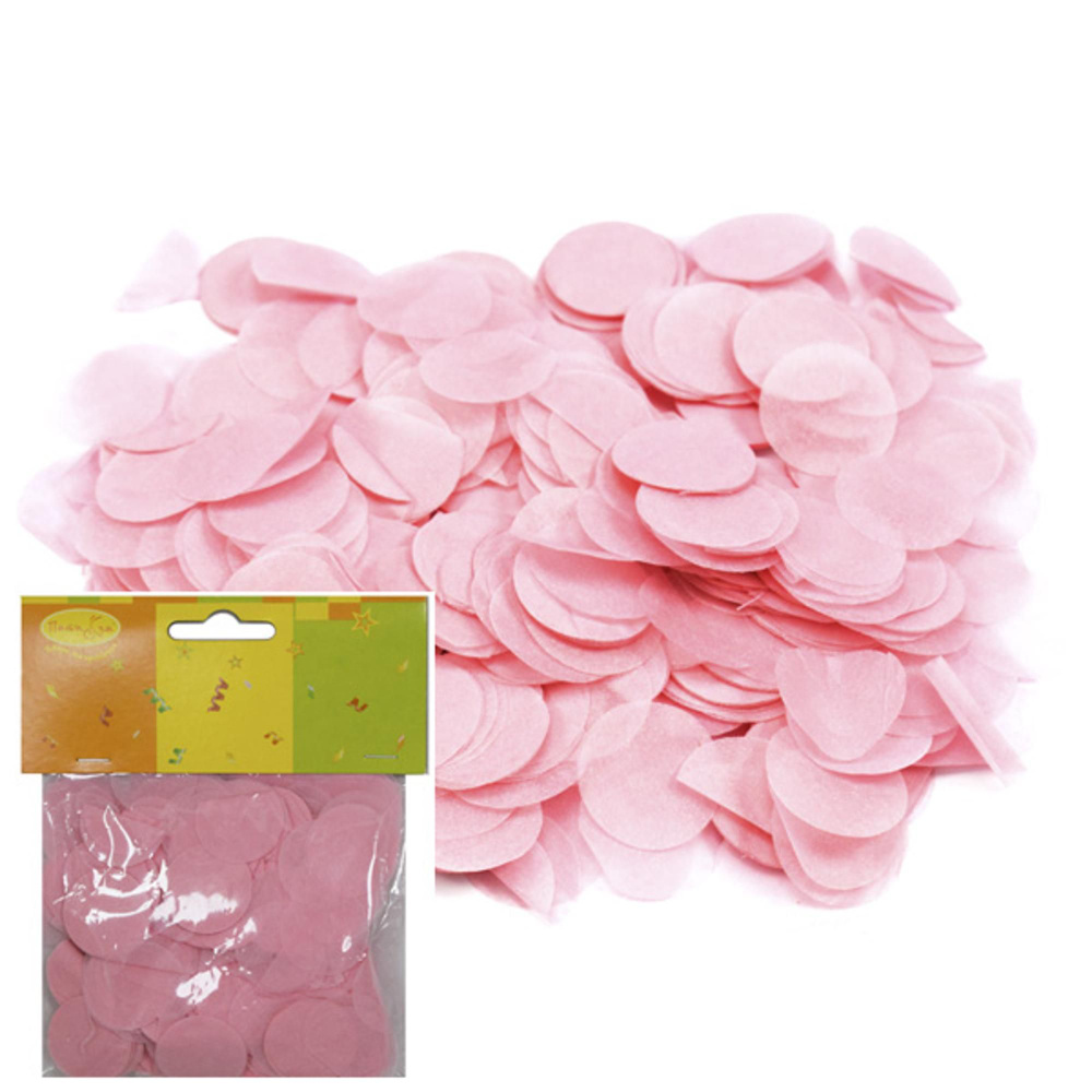 Конфетти бумажное Круги розовые 2,5см 14 гр #1