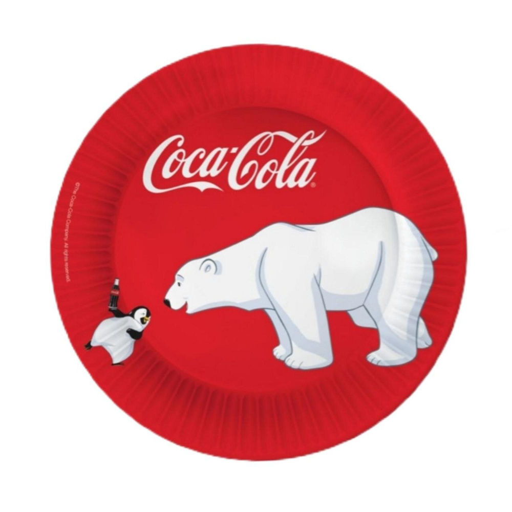 Тарелки бумажные Coca-Cola 23см 6шт #1