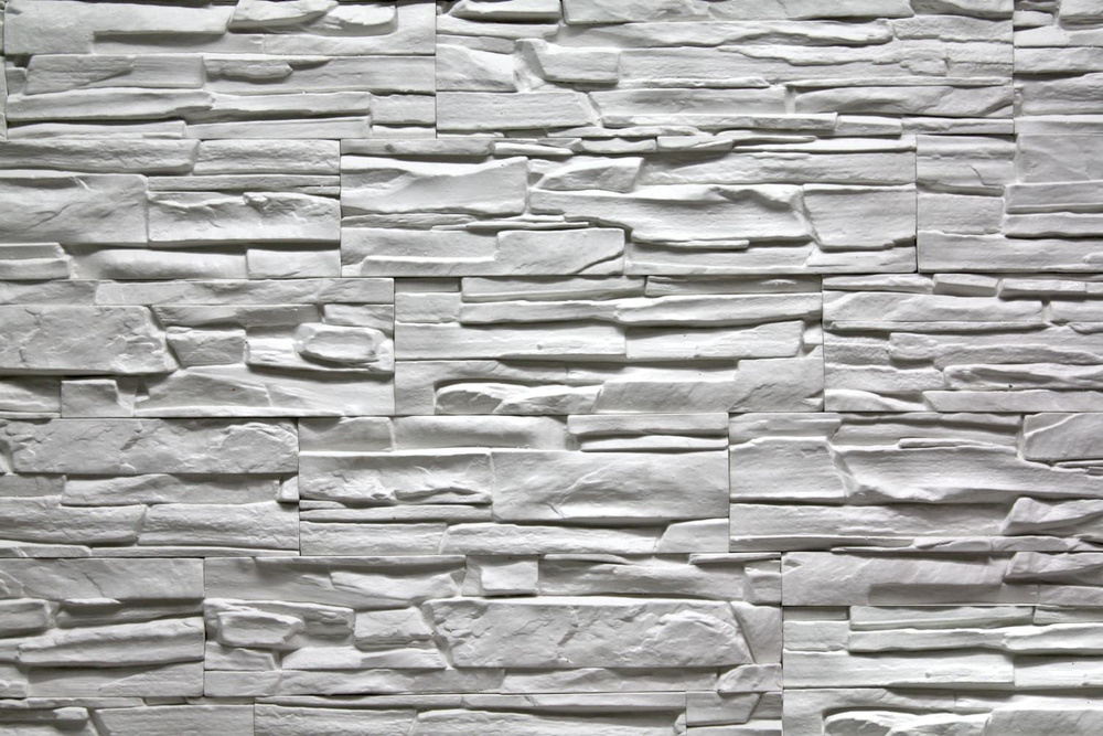 Декоративная плитка из гипса "Сланец Альпийский", белый, 0.5 м2  #1