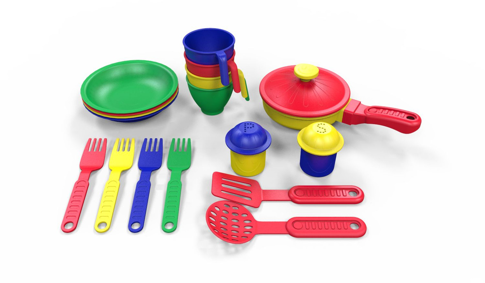 Детский игровой набор посуды со сковородой 17 предметов  #1