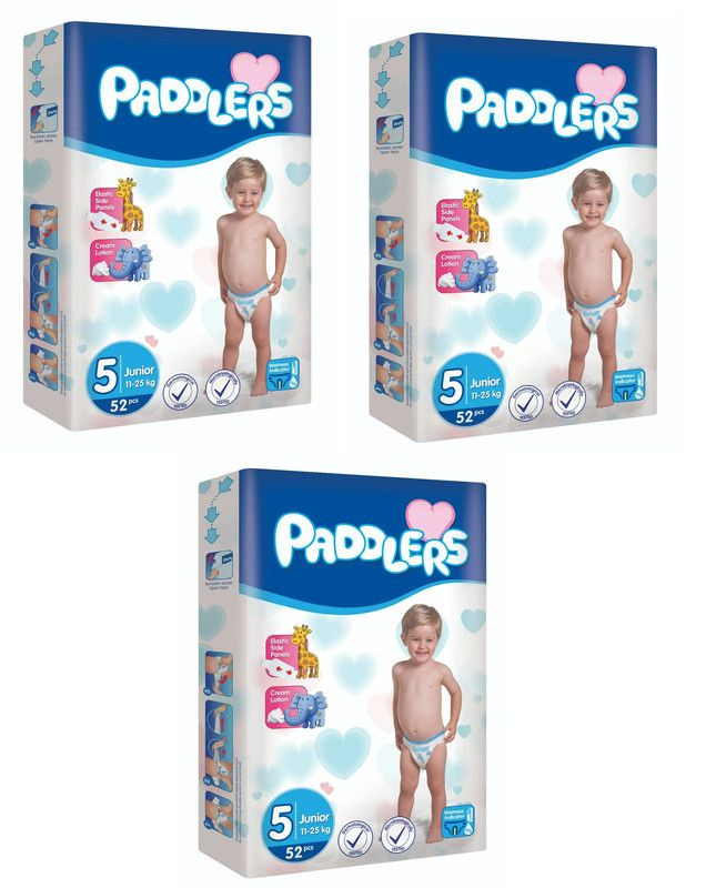 Paddlers Подгузники детские Jumbo pack, №5 (11-25 кг) Junior, 52 шт/уп, 3 уп  #1