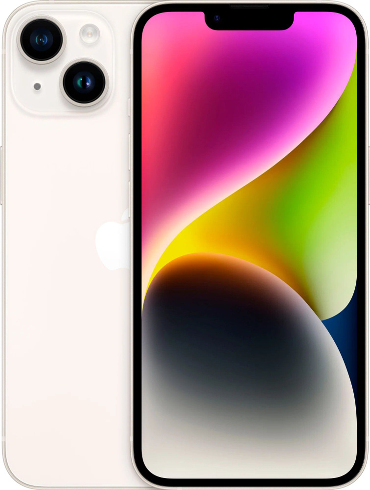 Apple Смартфон iPhone 14 E-SIM 256 ГБ, белый #1