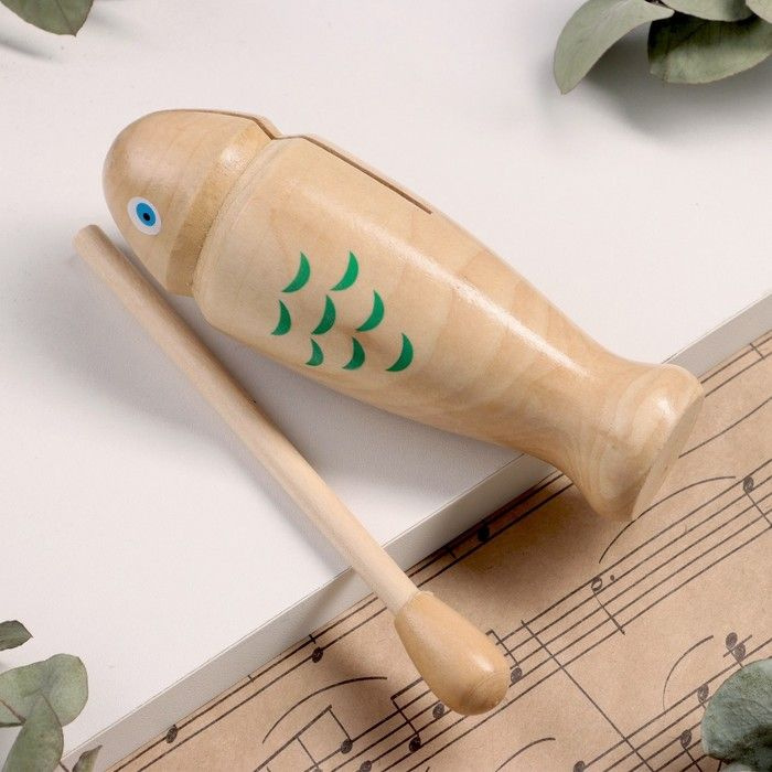 Музыкальный инструмент Гуиро Music Life деревянный, рыбки #1