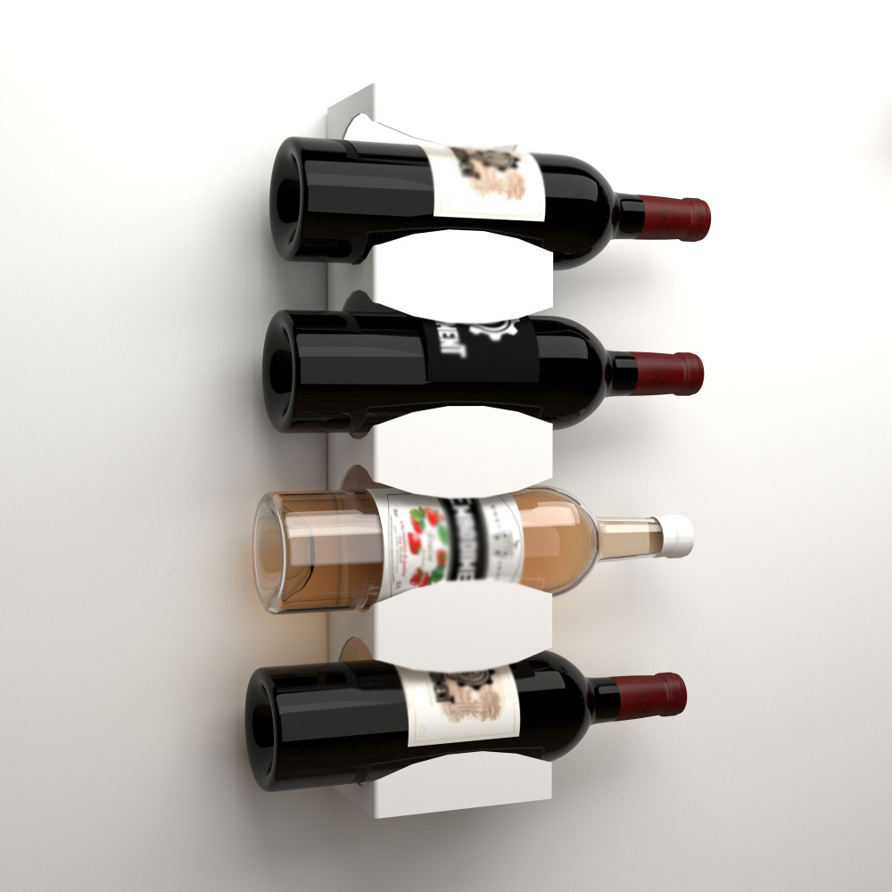 Держатель для бутылок вина/сиропов/алкоголя, настенный, белый  #1