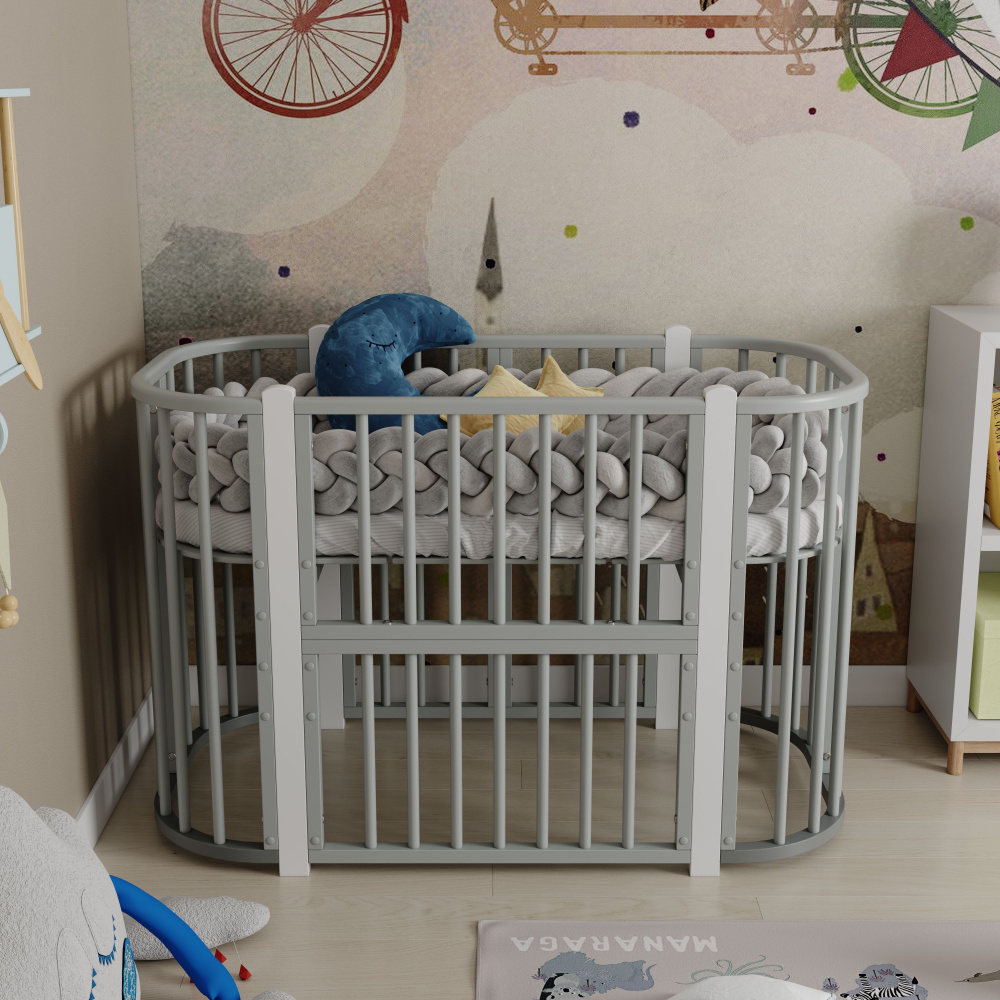 Детская кроватка трансформер для новорожденного SoftSpace Eco 5в1, 120х60 см, 85х60 см, Береза, цвет #1
