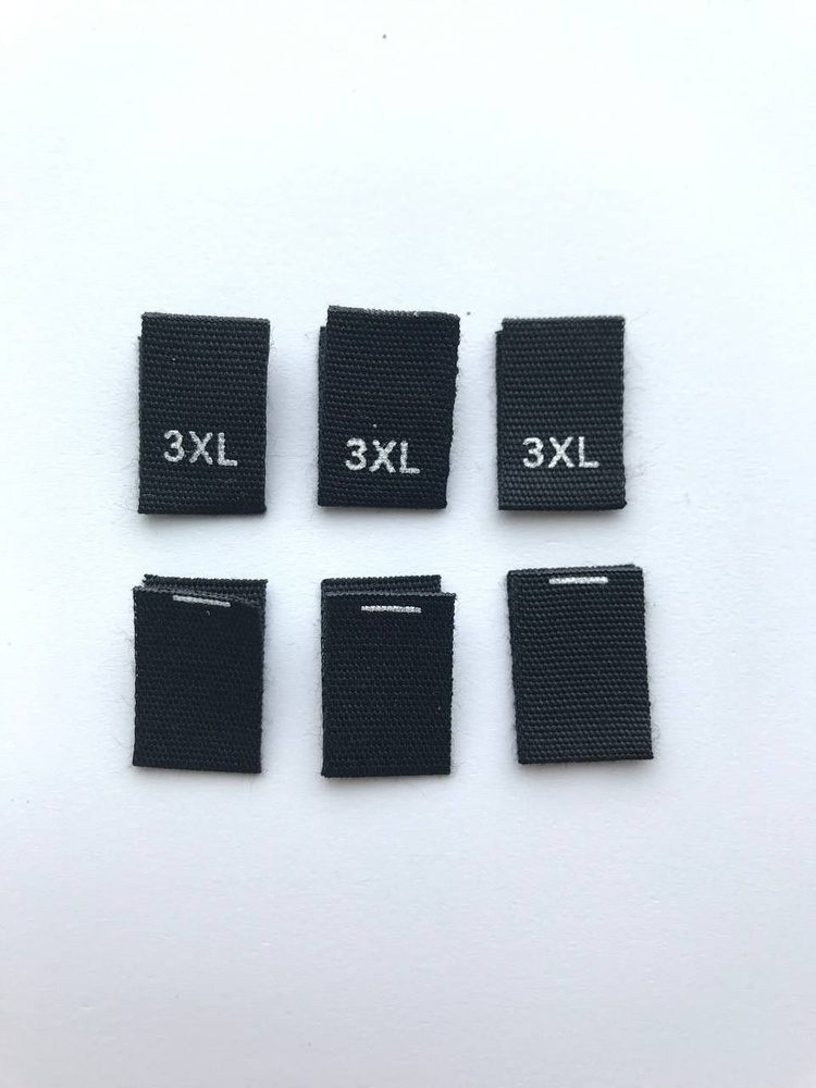 Размерник для одежды хлопковый черный пришивной 3XL / 50 шт.  #1