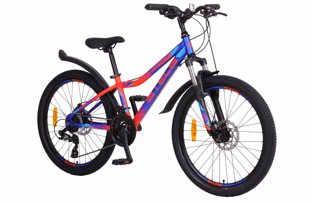 Велосипед подростковый 24" Stels Navigator 410 MD V010 Синий/Неоновый/красный на рост от 125 до 155 см #1