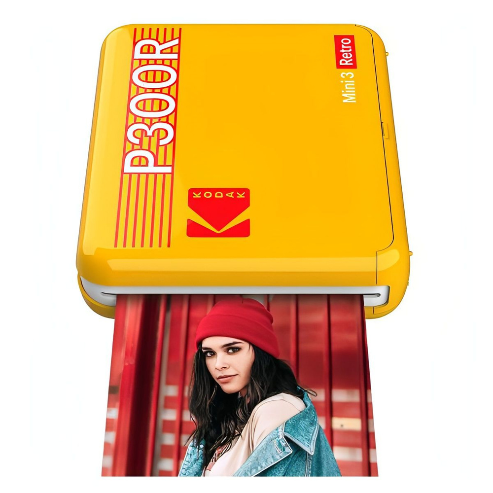 Компактный фотопринтер Kodak P300R (Mini 3 Retro Printer) желтый #1
