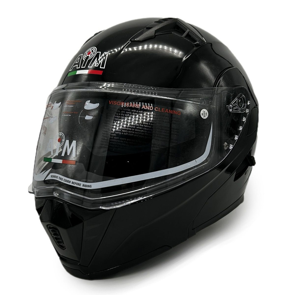 Шлем для снегохода AIM JK906 BLACK GLOSSY (ЭП) #1