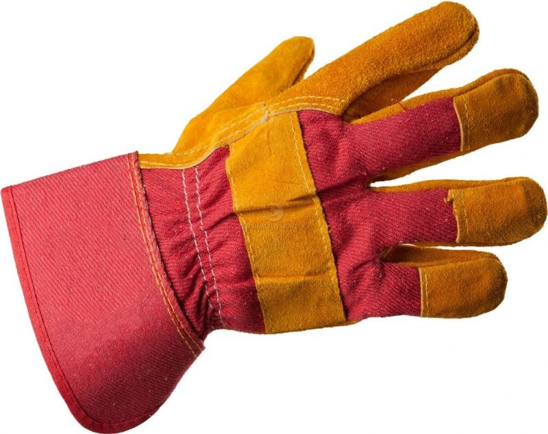 комбинированные спилковые перчатки монтажные Сиберия #1