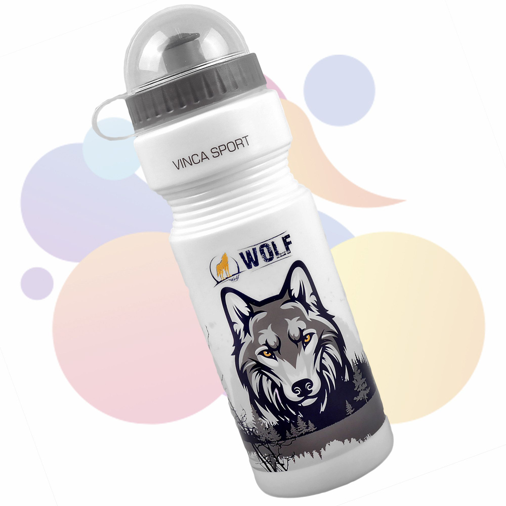 Бутылка для воды спортивная, фляга велосипедная с защитой от пыли 750 мл. Wolf  #1