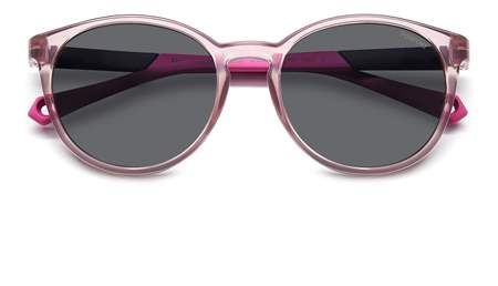 Детские солнцезащитные очки Polaroid Kids PLD 8059/S 35J M9, цвет: розовый, цвет линзы: серый, панто, #1
