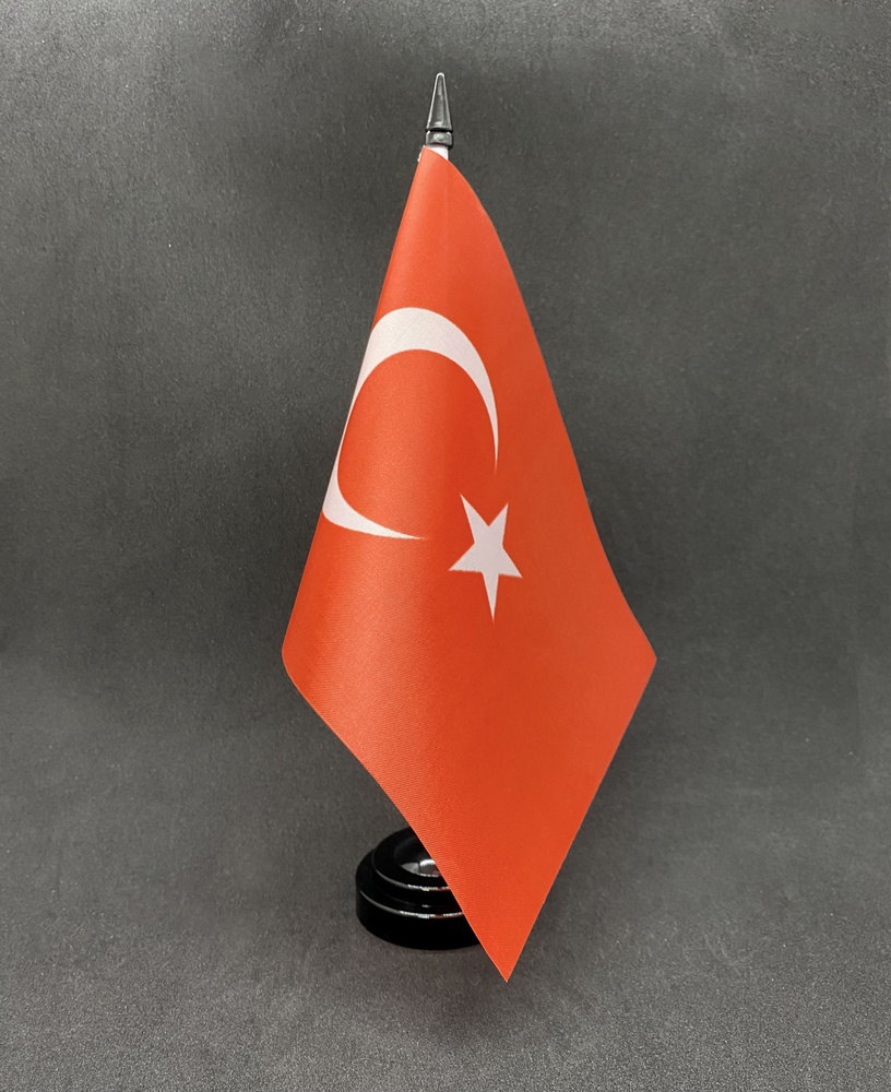 Турция. Настольный флаг на подставке, 30 см #1