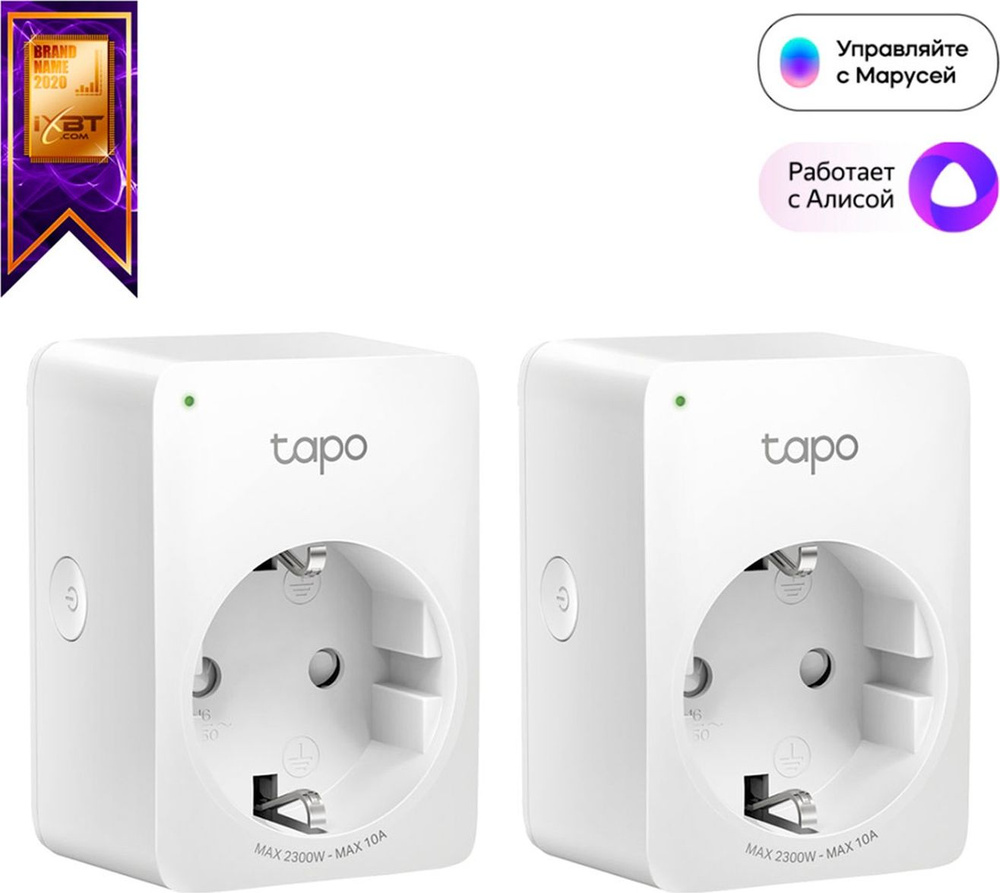 Умная мини Wi-Fi розетка Tapo P100(2-pack) #1