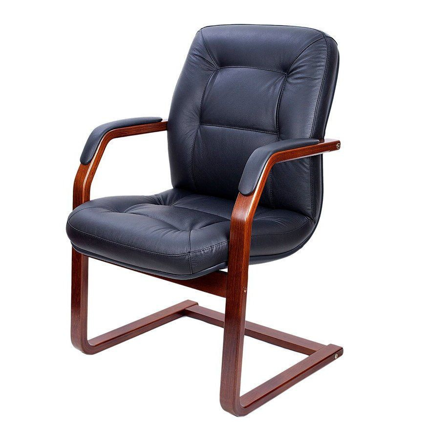 Офисное кресло VICTORIA C кожа (Цвет: черный/темный орех) #1