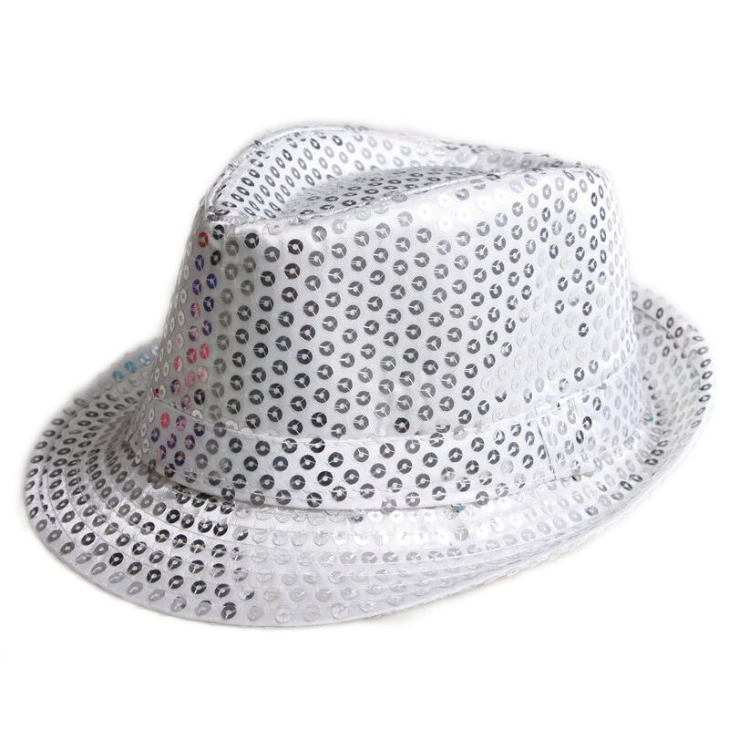Карнавальная шляпа с пайетками "Диско", цвет белый. блестящая  #1