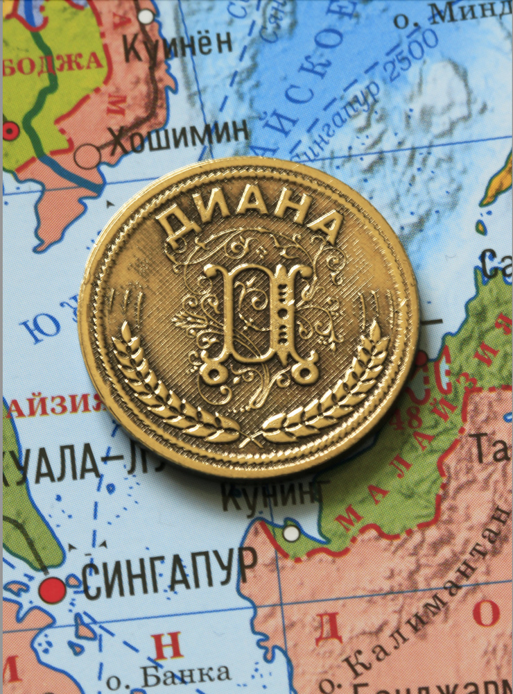 Именная сувенирная монетка в подарок на богатство и удачу для подруги, бабушки и внучки - Диана  #1