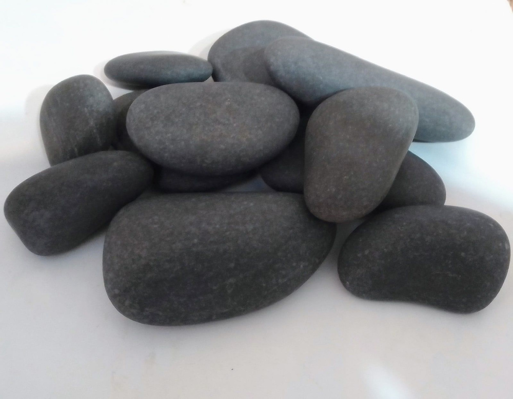 Морская галька крупная тёмная /природный камень 1кг. 4-8см.  #1