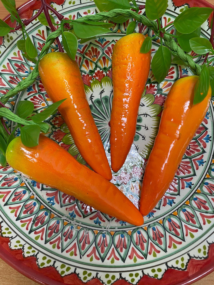 SunGrass / Овощи искусственные для декора - морковь крупная, 4 шт на ветке  #1