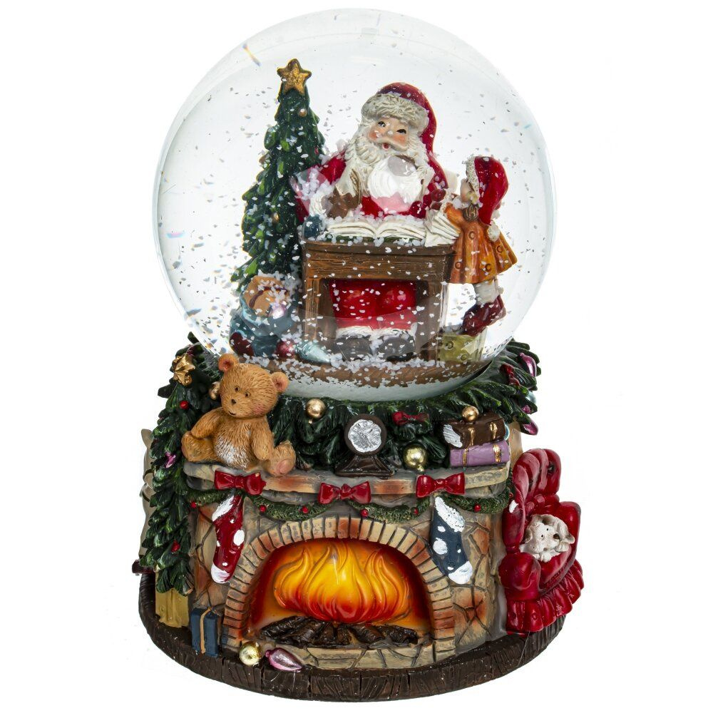 Фигурка декоративная в стеклянном шаре с муз. Дед Мороз, D10 см, 11,8х11х16 см KSM-781685  #1