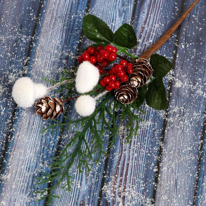 Зимнее волшебство Украшение на праздник новогоднее красный, белый 25 см, 1 шт.  #1
