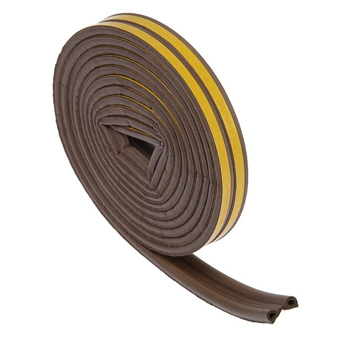 Уплотнитель резиновый ТУНДРА, профиль Р, размер 5.5х9 мм, коричневый, в упаковке 6 м  #1