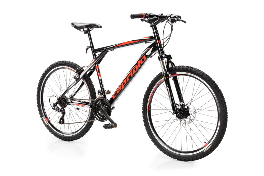 Велосипед CAPRIOLO MTB ADRENALIN (3 X 7), рама сталь 20'', колёса 26'' (чёрный - красный), нагрузка до #1
