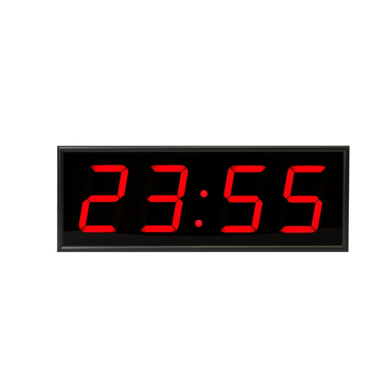 Часы электронные 410-EURO-R, цвет свечения красный, 0,5Кд, 440x160x75 мм  #1