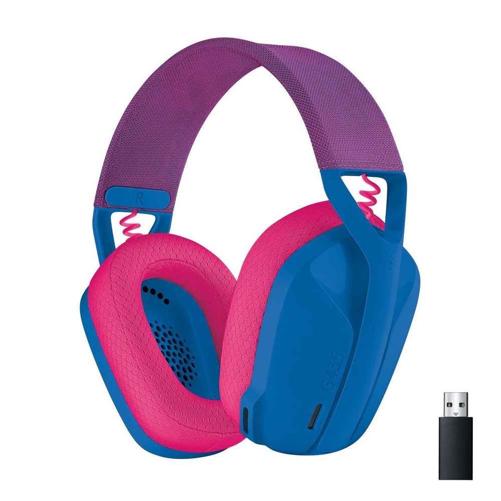 Logitech G Наушники беспроводные с микрофоном, USB Type-C, синий, розовый  #1