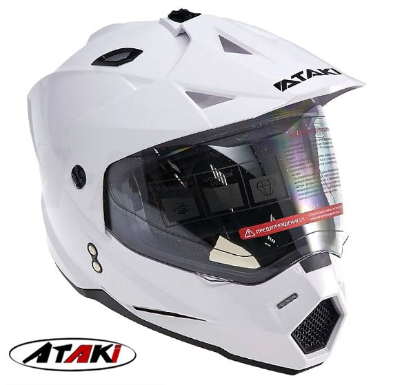 Мотард шлем эндуро ATAKI JK802 кроссовый мотошлем с визором SOLID  #1